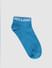 Blue Logo Print Ankle Length Socks_404851+5