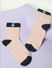 Pink Logo Print Mid Length Socks_404859+1
