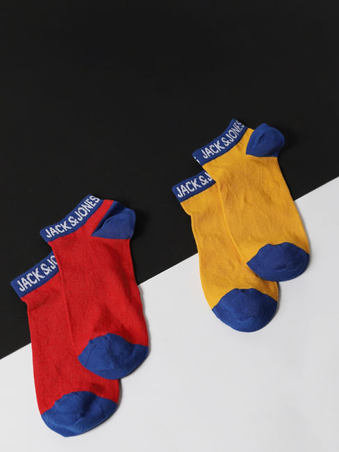 Pack Of 2 Colourblocked Ankle Length Socks