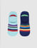 Pack Of 2 Striped No Show Socks - Blue_404863+6