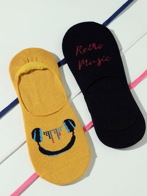 Pack Of 2 Printed No Show Socks