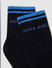 Pack Of 3 Blue Terry Mid Length Socks