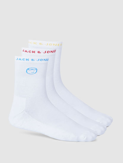 Pack Of 3 White Terry Mid Length Socks