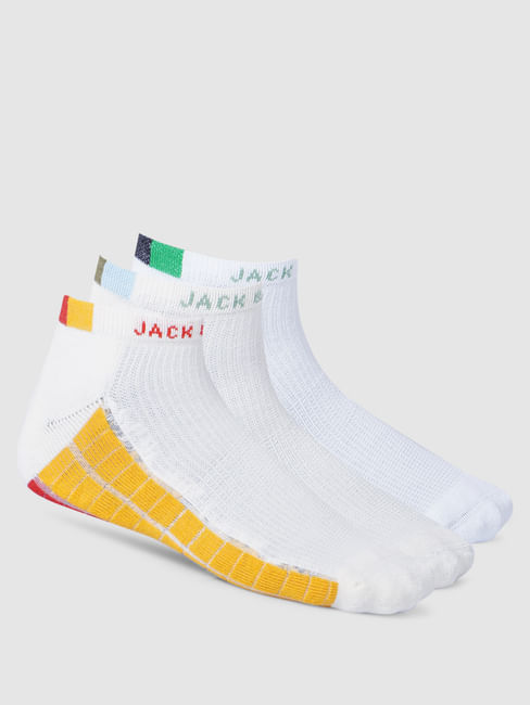 Pack Of 3 Colourblocked Terry Ankle Length Socks 