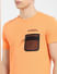 Orange Zip Pocket Crew Neck T-shirt_404910+5
