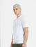 White Textured Polo Neck T-shirt_404911+3