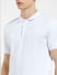 White Textured Polo Neck T-shirt_404911+5