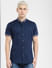 Dark Blue Short Sleeves Shirt_404913+2
