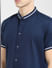 Dark Blue Short Sleeves Shirt_404913+5
