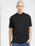Black High Neck Boxy Fit T-shirt_404936+2