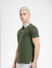Green Floral Collar Polo T-shirt_404937+3