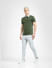 Green Floral Collar Polo T-shirt_404937+6