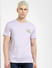 Lilac Printed Crew Neck T-shirt_404940+2