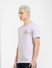 Lilac Printed Crew Neck T-shirt_404940+3