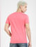 Pink Logo Print Crew Neck T-shirt_404941+4