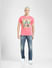 Pink Logo Print Crew Neck T-shirt_404941+6