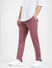 Dark Pink Mid Rise Regular Fit Pants_404949+3
