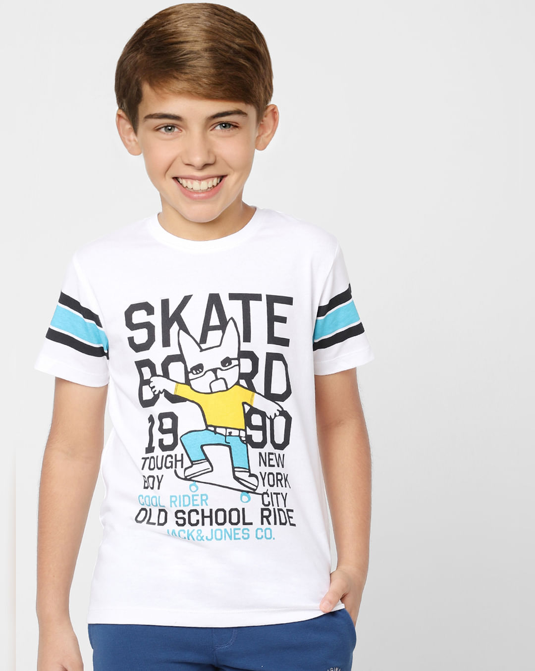 Buy White Graphic Print Crew Neck T-shirt for Boys Online at Jack&Jones ...