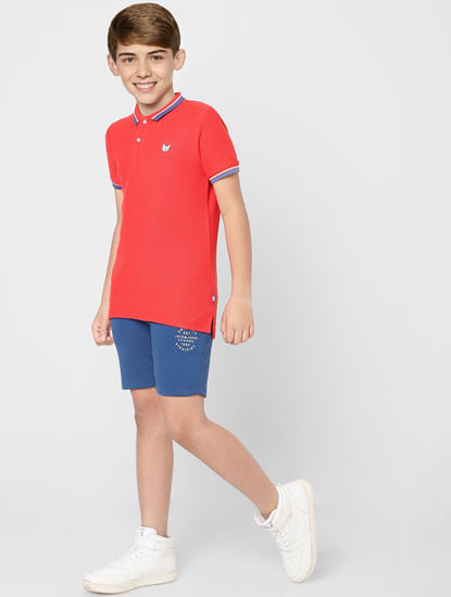 Boys Red Polo Neck T-shirt