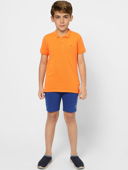 Boys Orange Polo Neck T-shirt