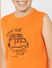 Boys Orange Graphic Print Crew Neck T-shirt_396098+5