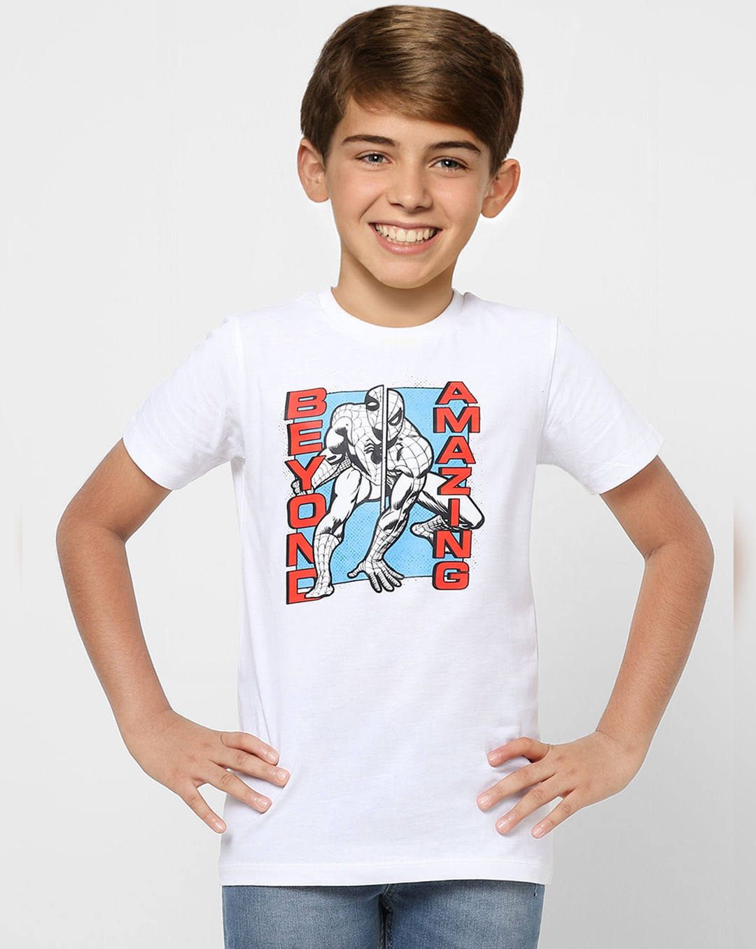 Buy X Marvel White Spider Man Crew Neck T-shirt for Boys Online at Jack ...