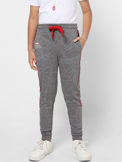 Boys X Marvel Grey Printed Sweatpants