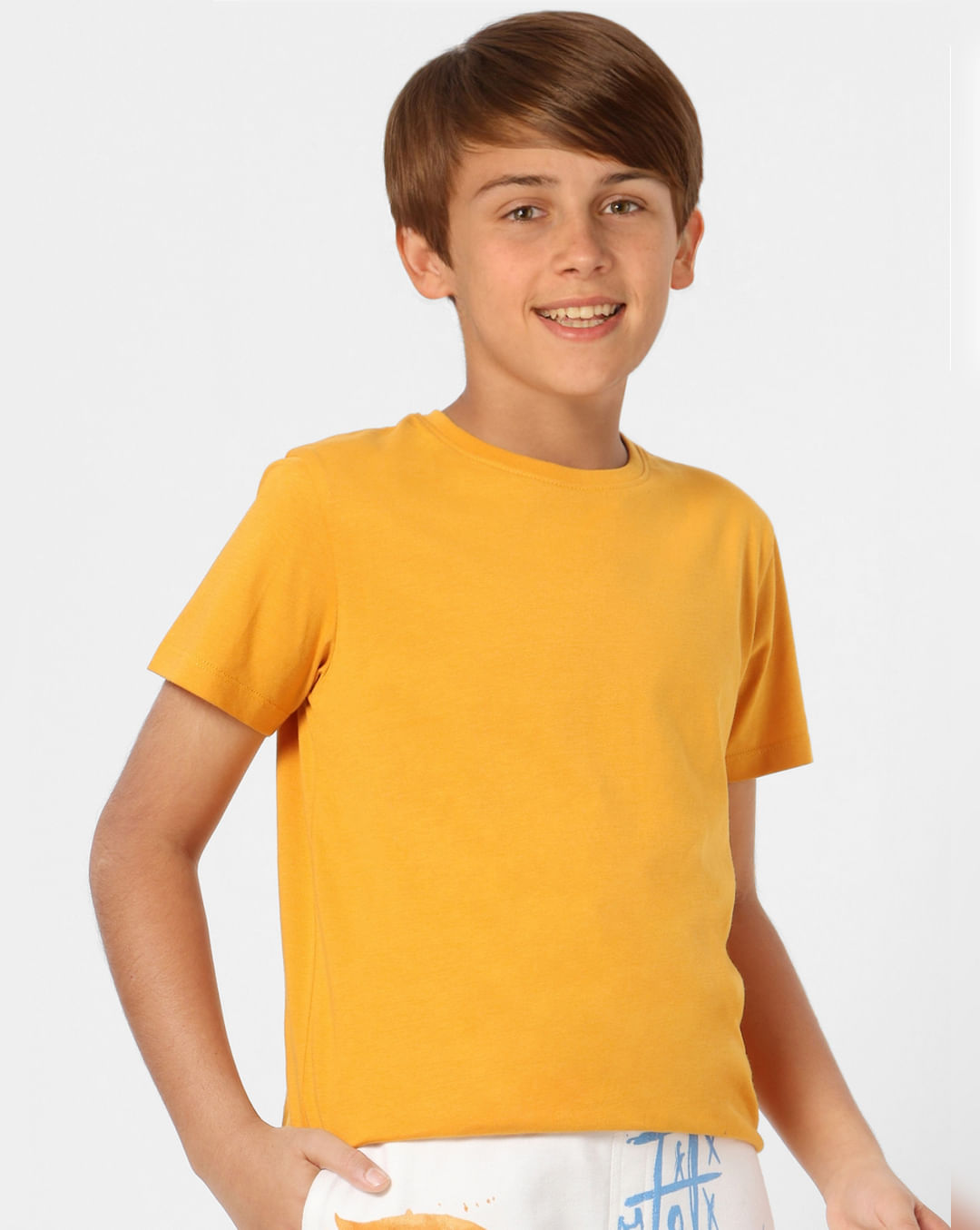 Buy Mustard Crew Neck T-shirt for Boys Online at Jack&Jones Junior ...