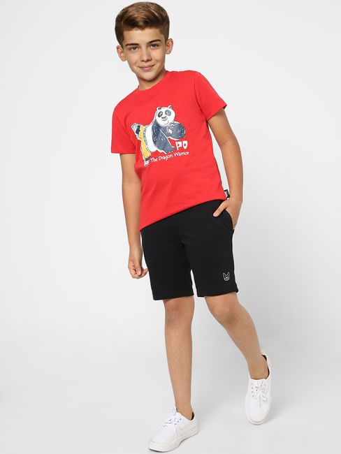 Boys X Kung Fu Panda Red Graphic Print T-shirt