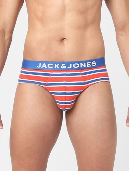Yellow, Red & Blue Striped Briefs - Pack of 3 