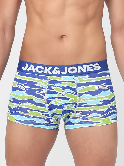 Blue Abstract Print Trunks