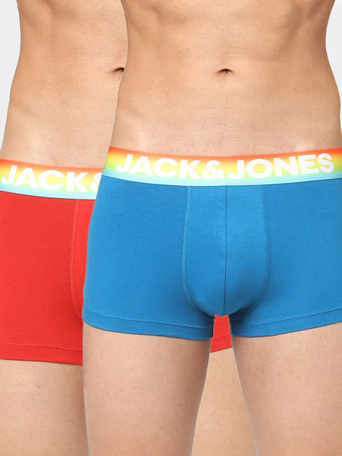 JACK&JONES Pack Of 2 Blue & Red Trunks