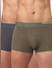 Green & Grey Solid Trunks - Pack of 2_394236+1