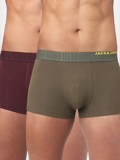 Pack Of 2 Green & Maroon Trunks