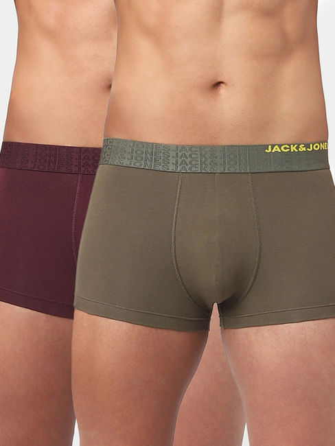 Pack Of 2 Green & Maroon Trunks