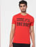 Red Graphic Crew Neck T-shirt_394250+2