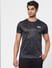 Black Printed Crew Neck Gym T-shirt_394271+2