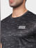 Black Printed Crew Neck Gym T-shirt_394271+5