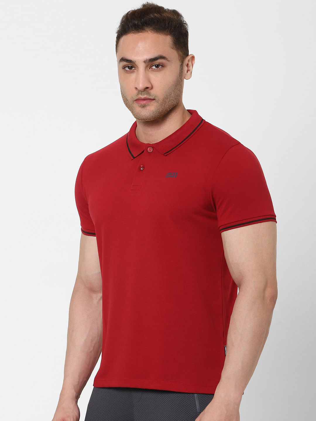 Buy Red Polo Neck T shirt for Men