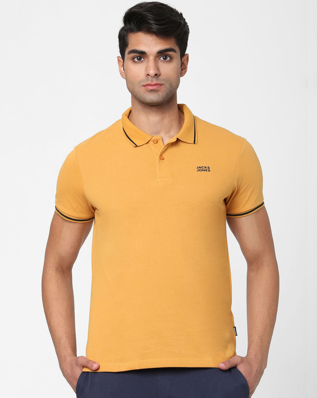 Buy Orange Polo Neck T-shirt for Men