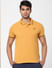 Orange Polo Neck T-shirt_394275+2