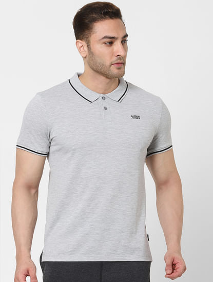 Light Grey Polo Neck T-shirt