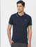 Dark Blue Polo Neck T-shirt_394280+2