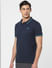 Dark Blue Polo Neck T-shirt_394280+3