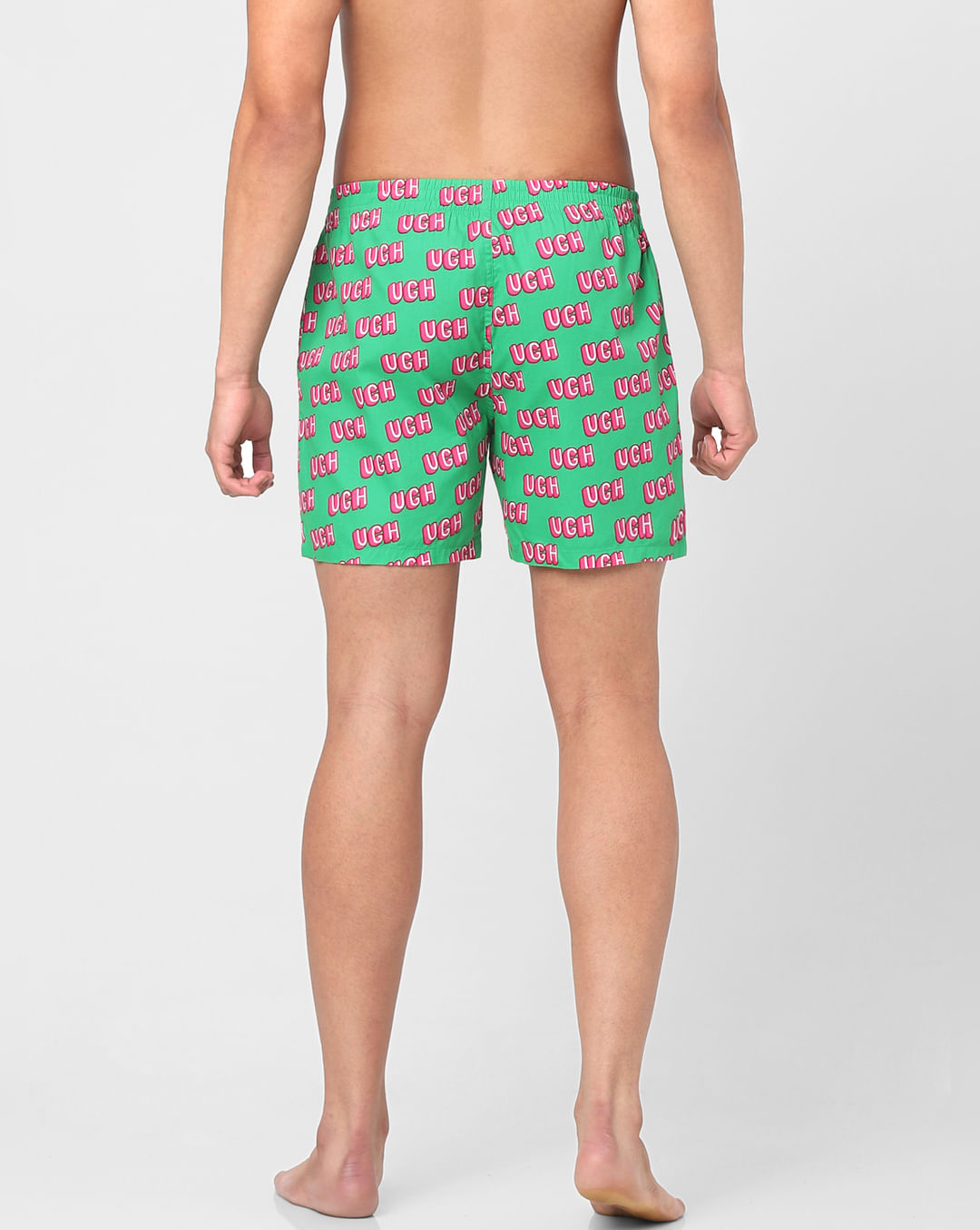 Green Text Boxers for Men