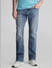 Blue High Rise Washed Bootcut Jeans_409074+1
