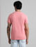 Pink Logo Text Crew Beck T-shirt_409077+4