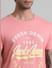 Pink Logo Text Crew Beck T-shirt_409077+5