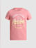 Pink Logo Text Crew Beck T-shirt_409077+7