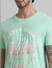 Green Logo Text Crew Beck T-shirt_409078+5